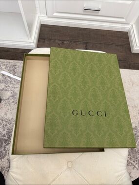 Authentic Gucci Olive Green Patterned Gift Box